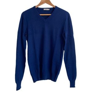 J. Lindeberg Blue Cashmere V-neck Sweater Size S